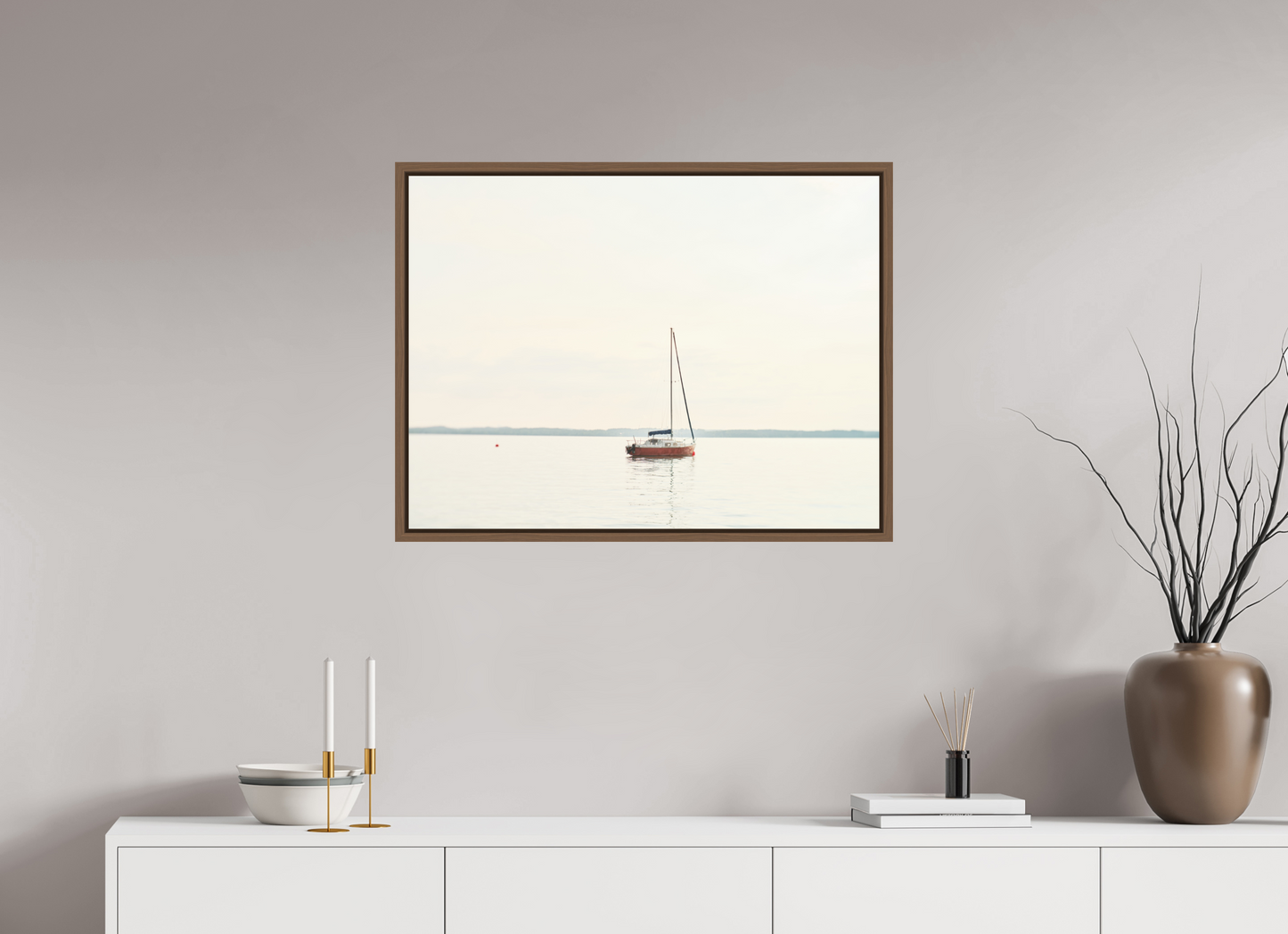 "morgenruhe" - angeleintes Segelboot am Chiemsee