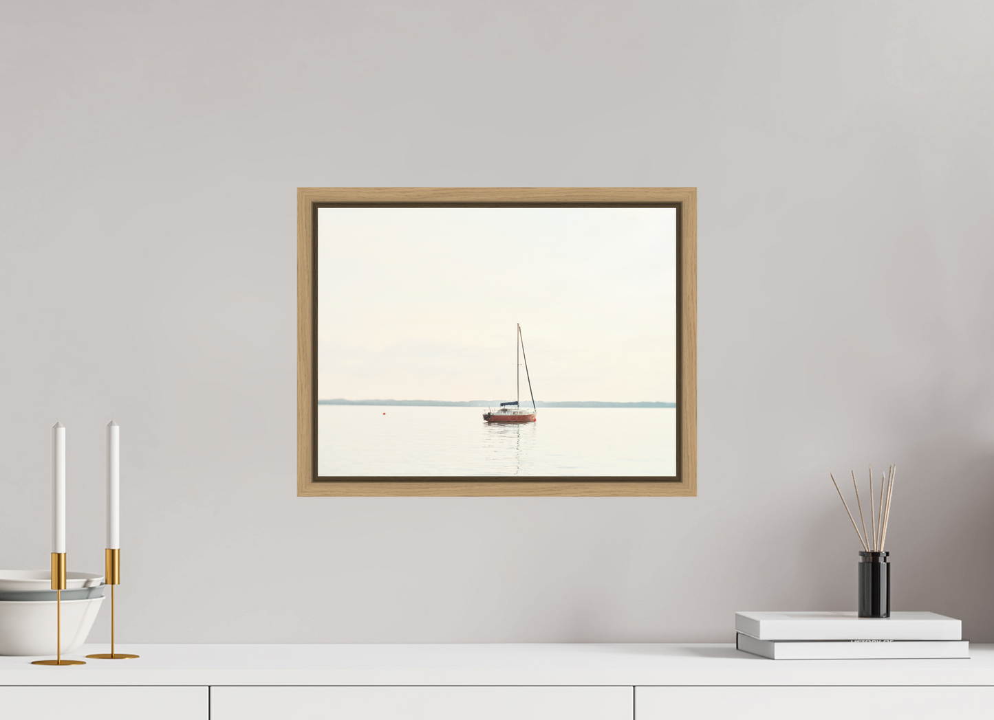 "morgenruhe" - angeleintes Segelboot am Chiemsee