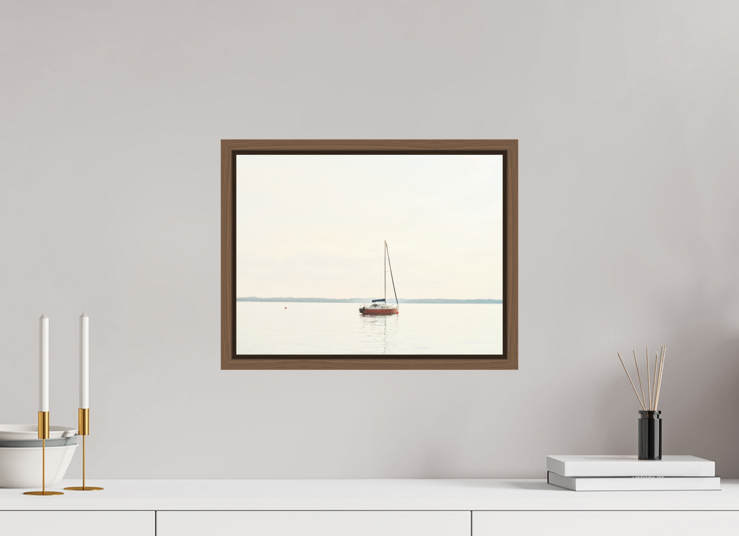 "morgenruhe" - angeleintes Segelboot am Chiemsee