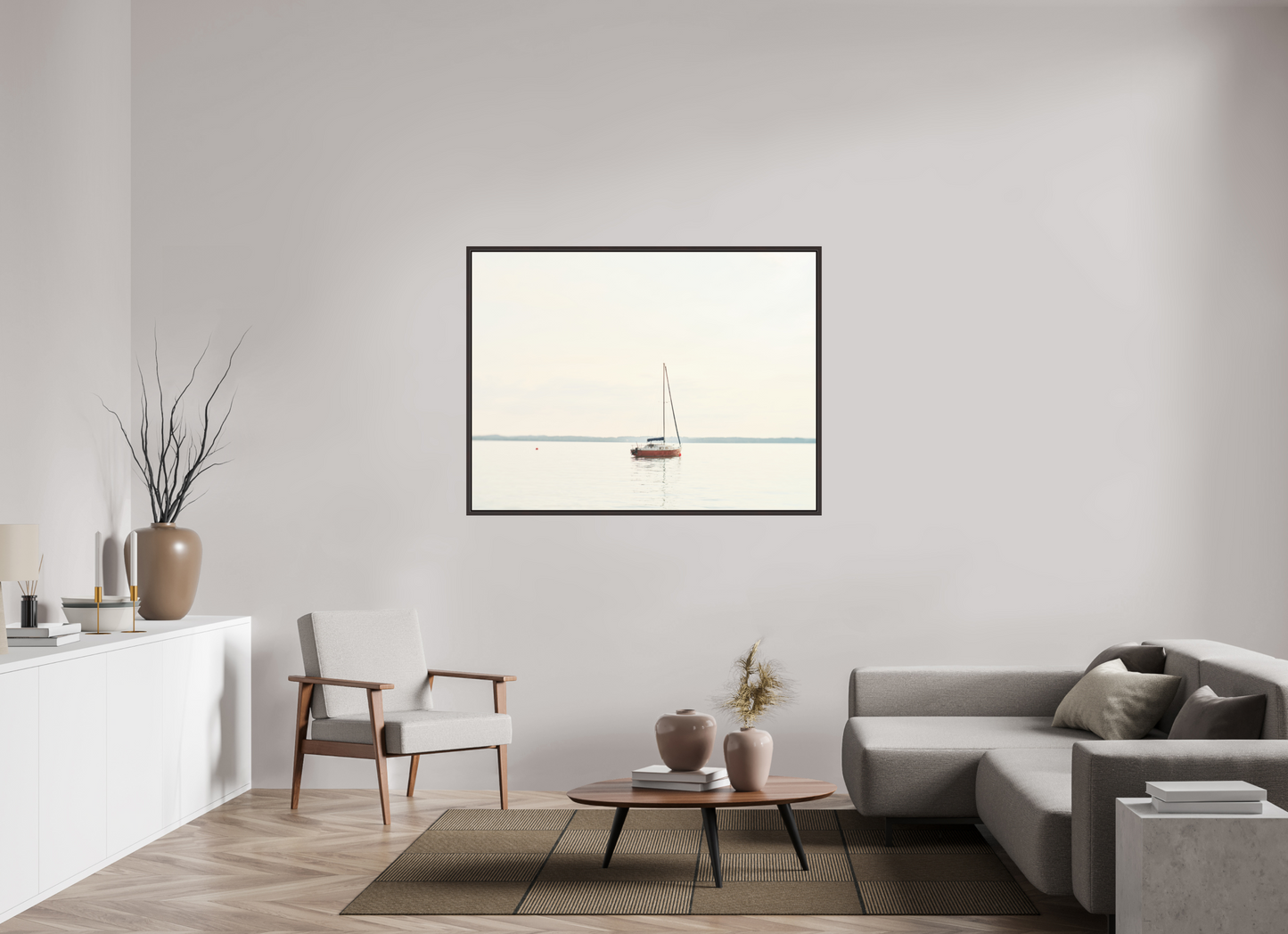 "morgenruhe" - angeleintes Segelboot am Chiemsee