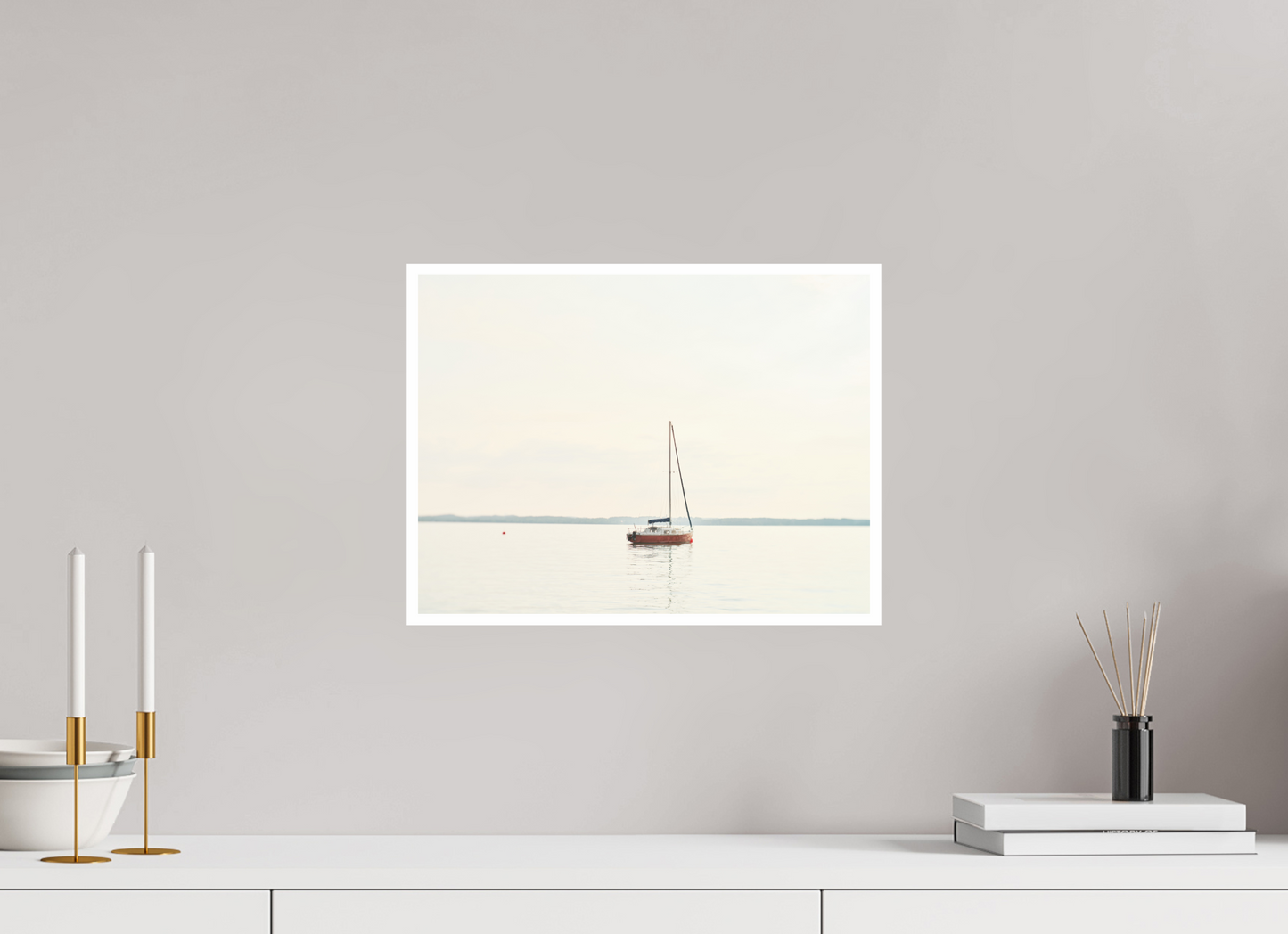 "morgenruhe" - angeleintes Segelboot am Chiemsee