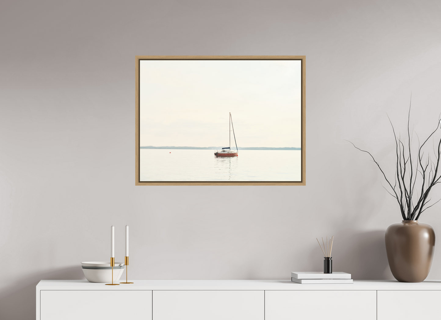 "morgenruhe" - angeleintes Segelboot am Chiemsee