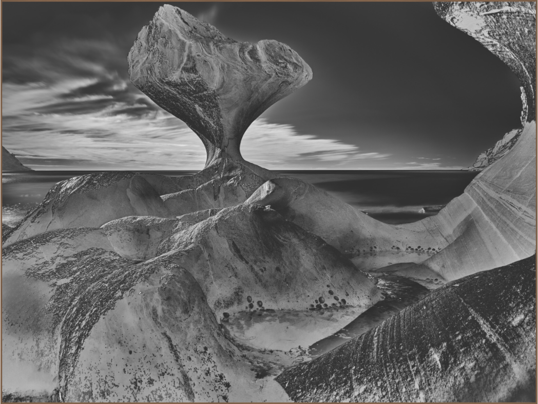 "Form from Time" stone sculpture on the Norwegian coast