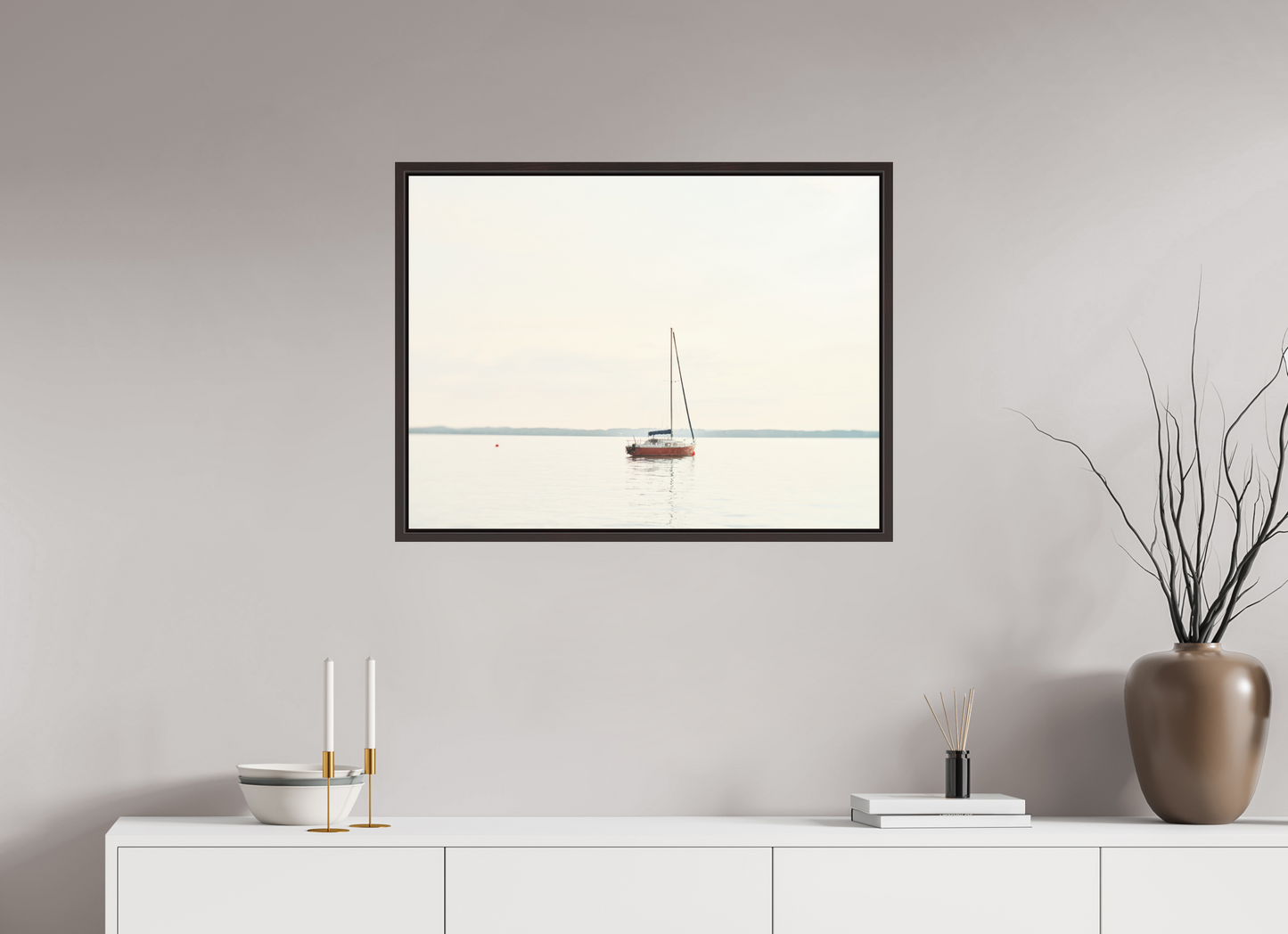 "morgenruhe" - angeleintes Segelboot am Chiemsee